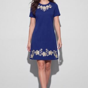 Women's Embroidered Mini Shift Dress
