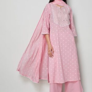 MELANGE Embroidered Yoke Straight Kurta Set